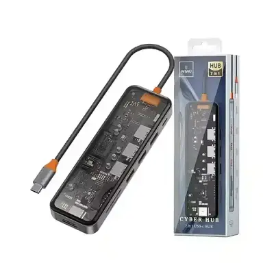 WiWU Transparent Design 7 in 1 Type C Cyber Hub